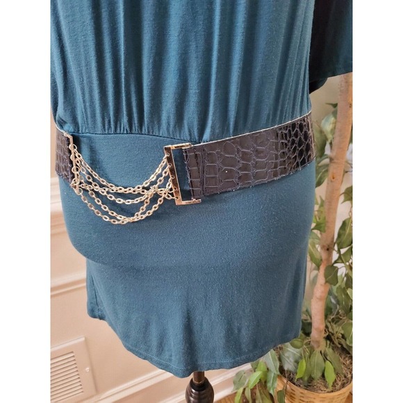 Inner Womens Blue Rayon Round Neck Cold Shoulder Sleeve Casual Top Blouse Small - Picture 3 of 11